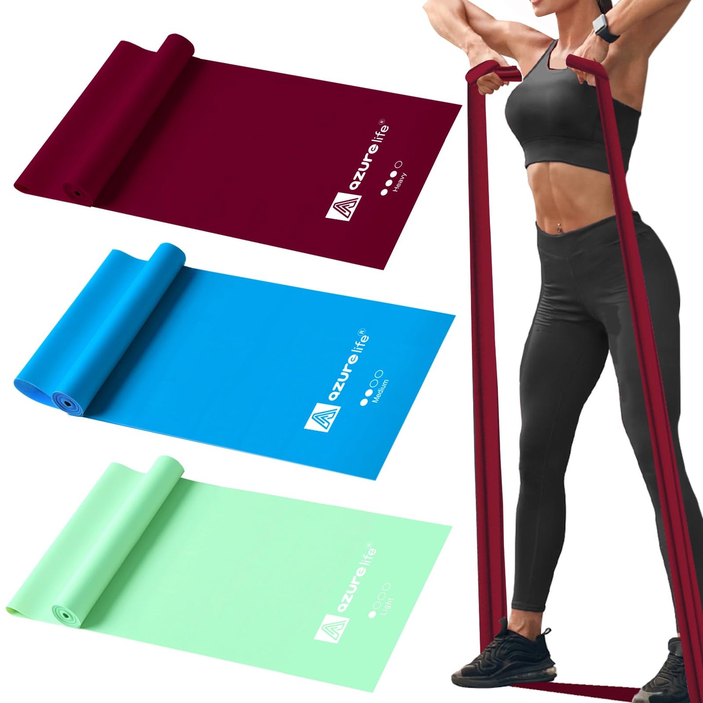 Resistance Bands,Professional Long Non-Latex Elastic Stretch Bands,Exercise Bands for Physical Therapy, Yoga, Pilates, Rehab, at-Home or The Gym Workouts, Strength Training - My Store