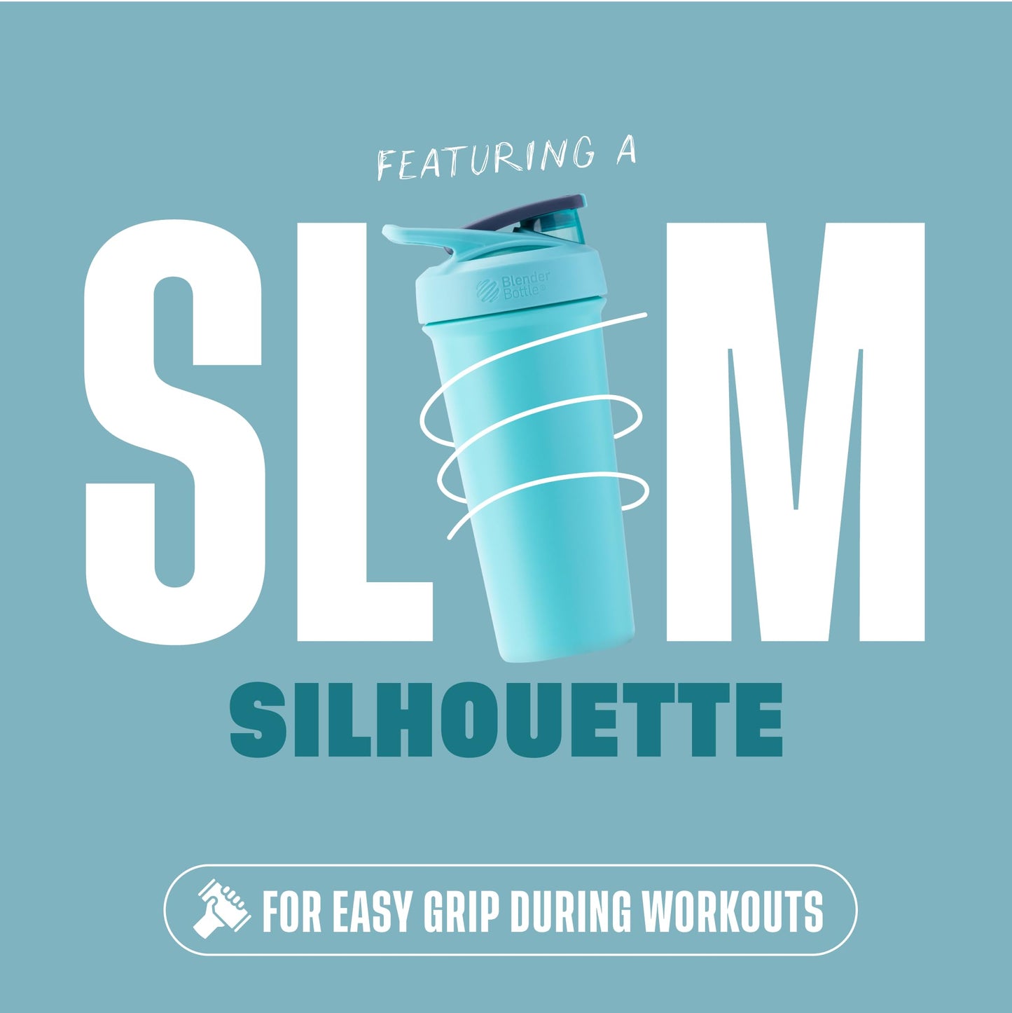 BlenderBottle Strada Shaker Cup Insulated Stainless Steel Water Bottle with Wire Whisk, 24-Ounce, Black - My Store