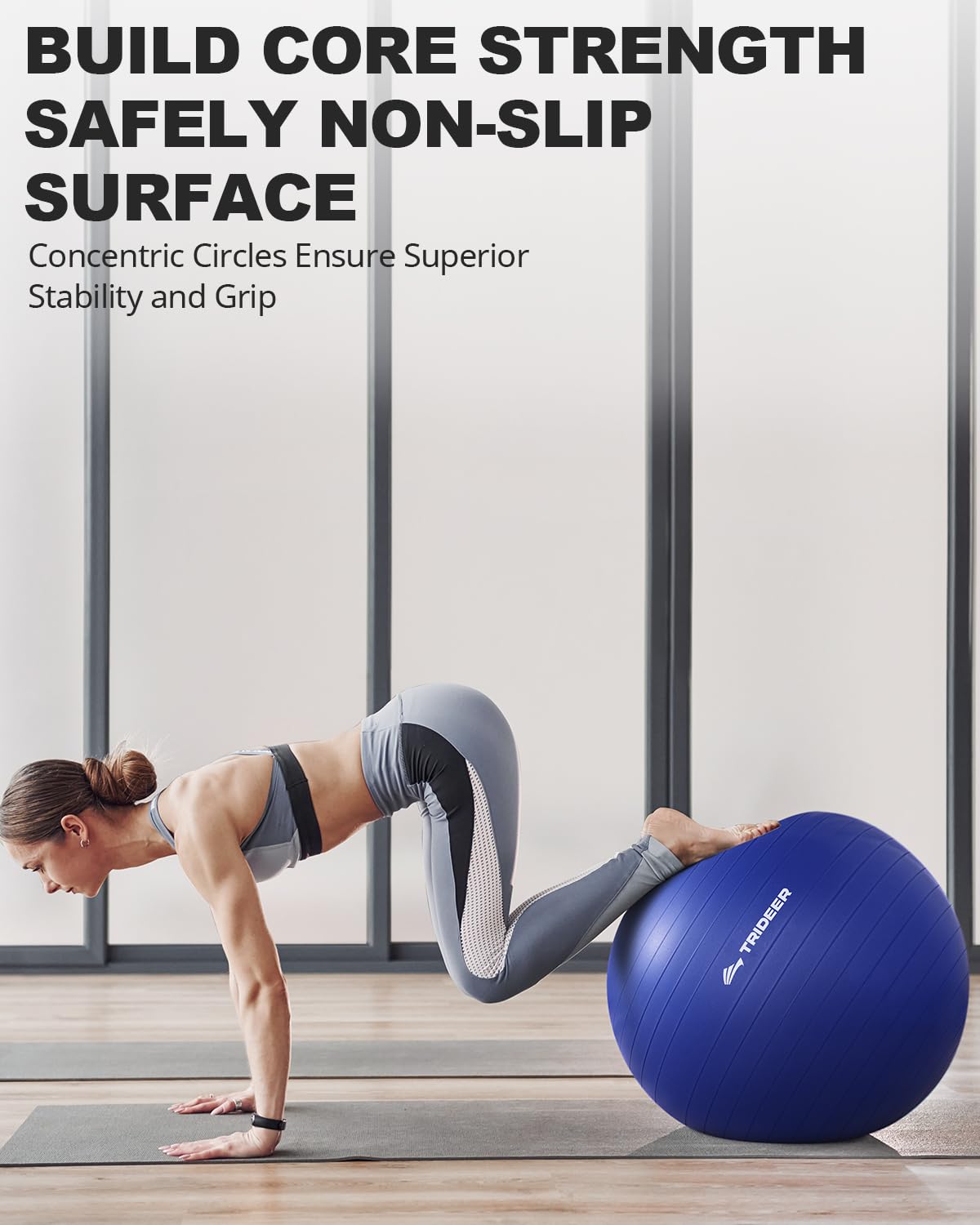 Trideer Extra Thick Yoga Ball Exercise Ball, 5 Sizes Gym Ball, Heavy Duty Ball Chair for Balance, Stability, Pregnancy, Quick Pump Included - My Store