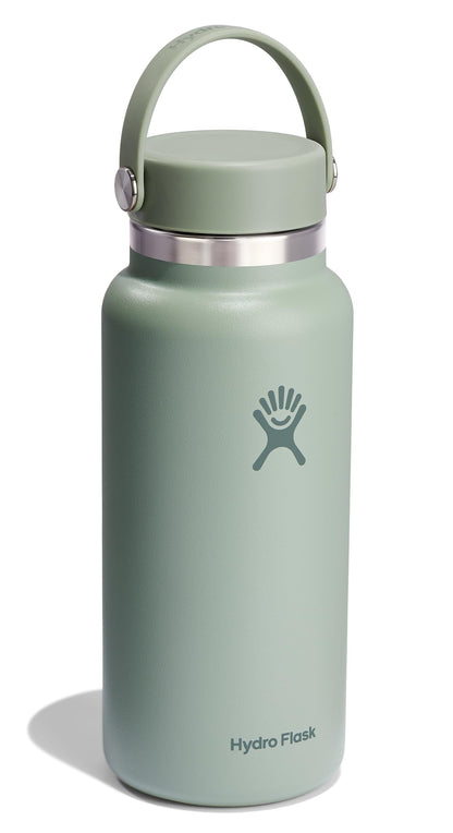 Hydro Flask Water Bottle - Insulated Stainless Steel - Wide Mouth Flex Lid, Non Spill, Leakproof and Refillable in 32 Oz Stone Gray