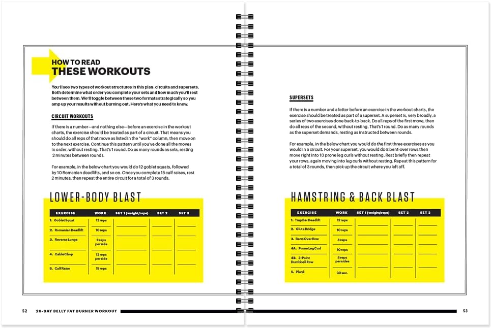 Men's Health 28-Day Belly Fat Burner Workout Planner: Medium to high-intensity compound exercises to help you burn fat and chisel your abs with a workout planner to keep you on track - My Store