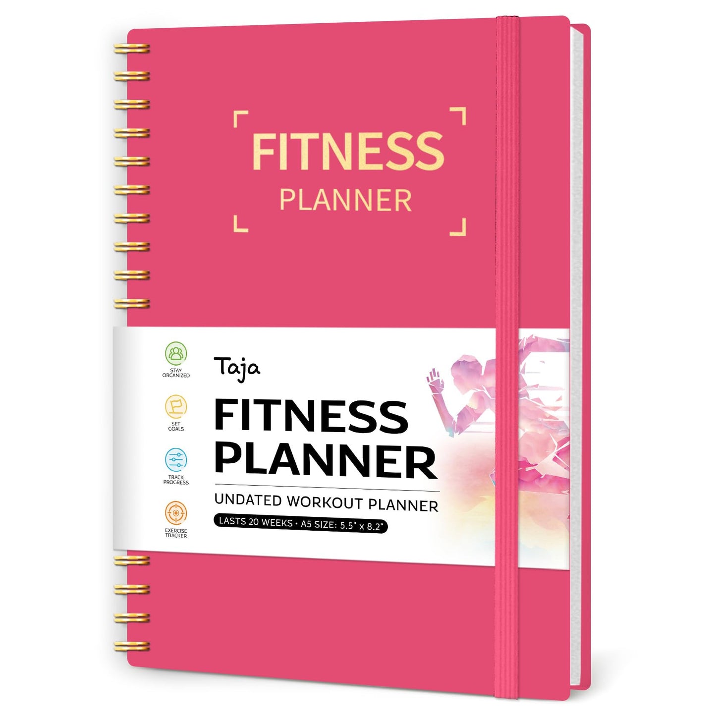 Fitness Workout Journal for Women & Men, A5(5.5" x 8.2") Workout Log Book Planner for Tracking, Progress, and Achieving Your Wellness Goals - Green - My Store
