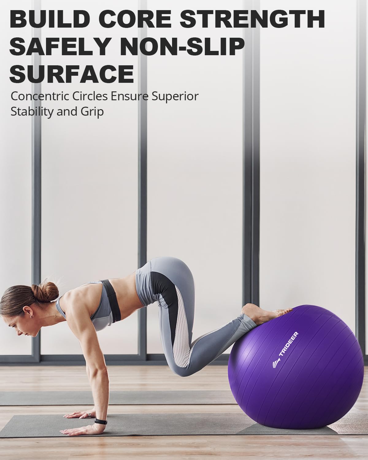 Trideer Extra Thick Yoga Ball Exercise Ball, 5 Sizes Gym Ball, Heavy Duty Ball Chair for Balance, Stability, Pregnancy, Quick Pump Included - My Store