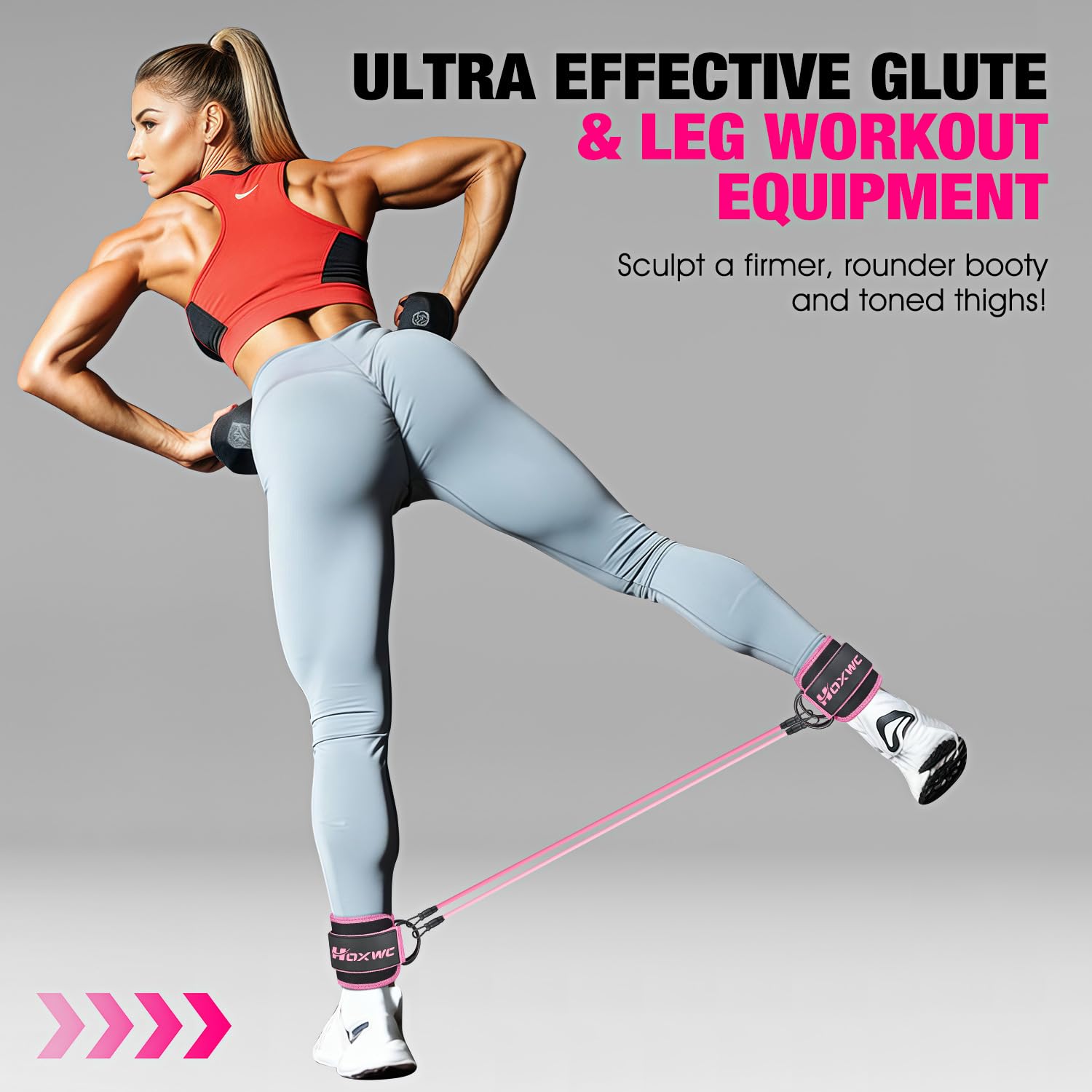 Ankle Resistance Bands with Cuffs, Ankle Bands for Working Out, Ankle Resistance Band for Leg, Booty Workout Equipment for Kickbacks Hip Fitness Training, Exercise Bands for Butt Lift Women - My Store