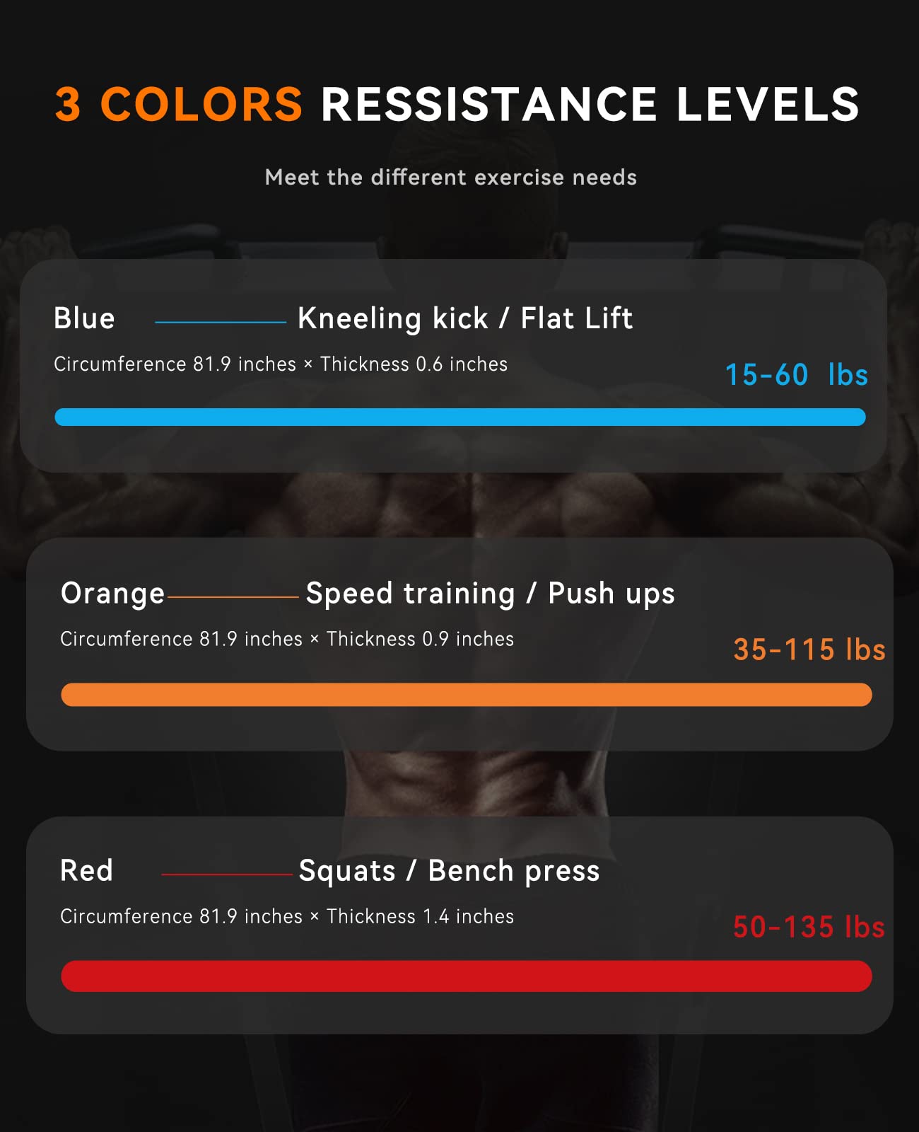 SUNPOW Pull Up Assistance Bands - Set of 5 Resistance Heavy Duty Workout Exercise Stretch Fitness Bands Assist Set for Body, Instruction Guide and Carry Bag Included - My Store