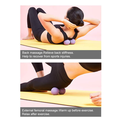 Double Lacrosse Massage Ball for Myofascial Release, SGS Certification, Massage Deep Tissue for Waist Back Feet, Trigger Point Therapy, Muscle Knots, Peanut Massage Ball for Muscle Pain - My Store