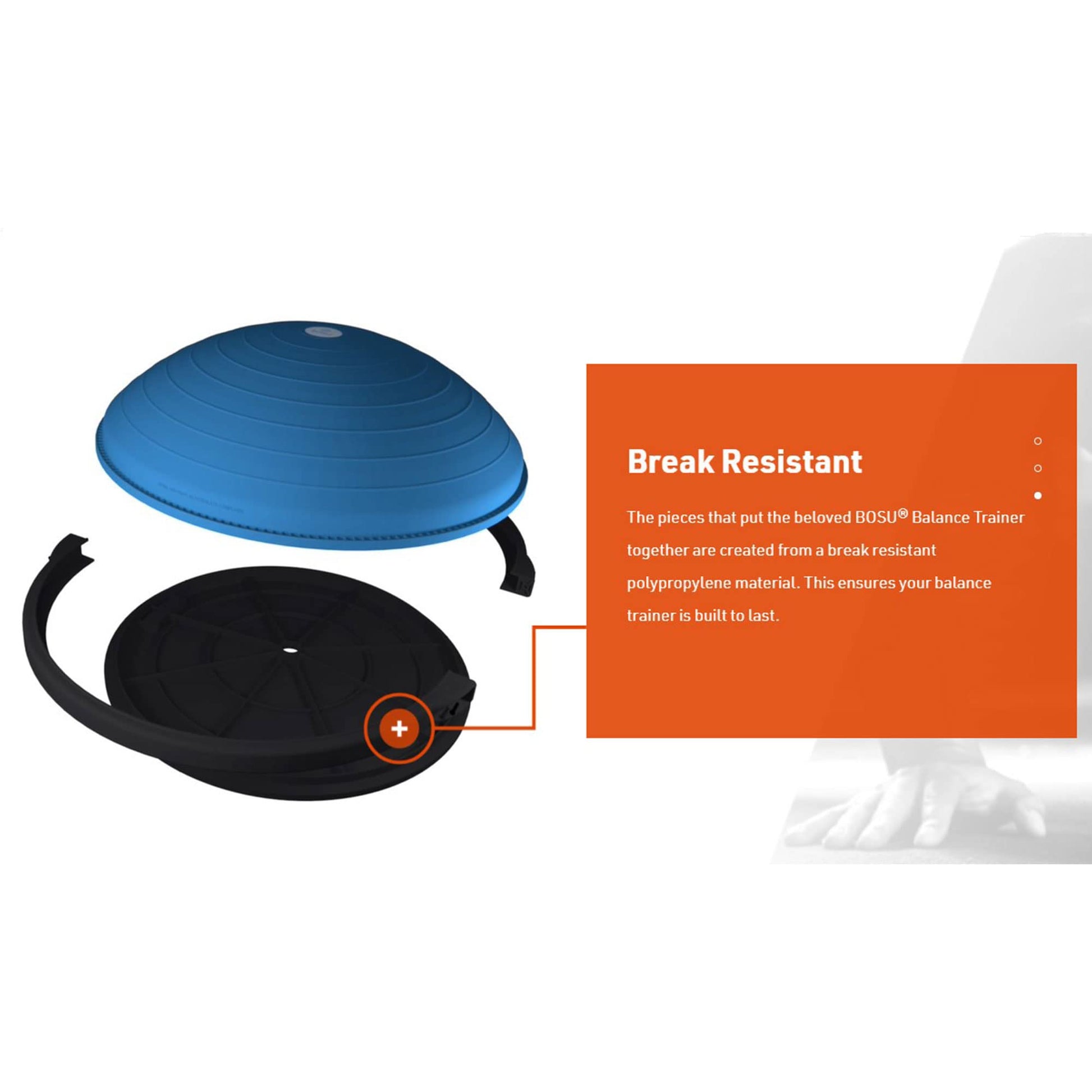 Bosu Balance Ball Exercise Trainer, Home Gym Equipment w/ Guided Workouts & Pump, 26", Blue - Inflatable Fitness Platform for Strength Training, Standing, Balancing, and Core Workout - My Store