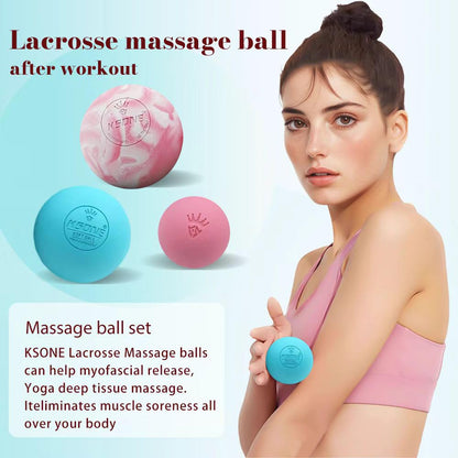 KSONE Massage Lacrosse Balls -Massage Balls for Myofacial Release&Trigger Point Therapy-Set of 2-Hard Lacrosse Massage Ball &Soft Massage Ball with one mini Ball - My Store