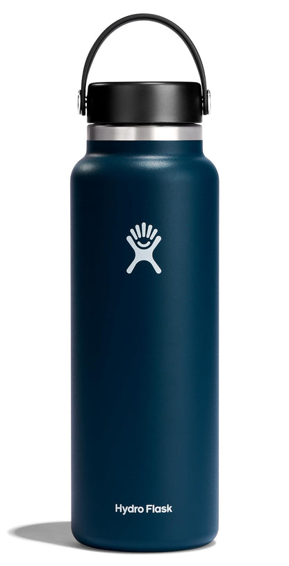 Hydro Flask Water Bottle - Insulated Stainless Steel - Wide Mouth Flex Lid, Non Spill, Leakproof and Refillable in 32 Oz Stone Gray