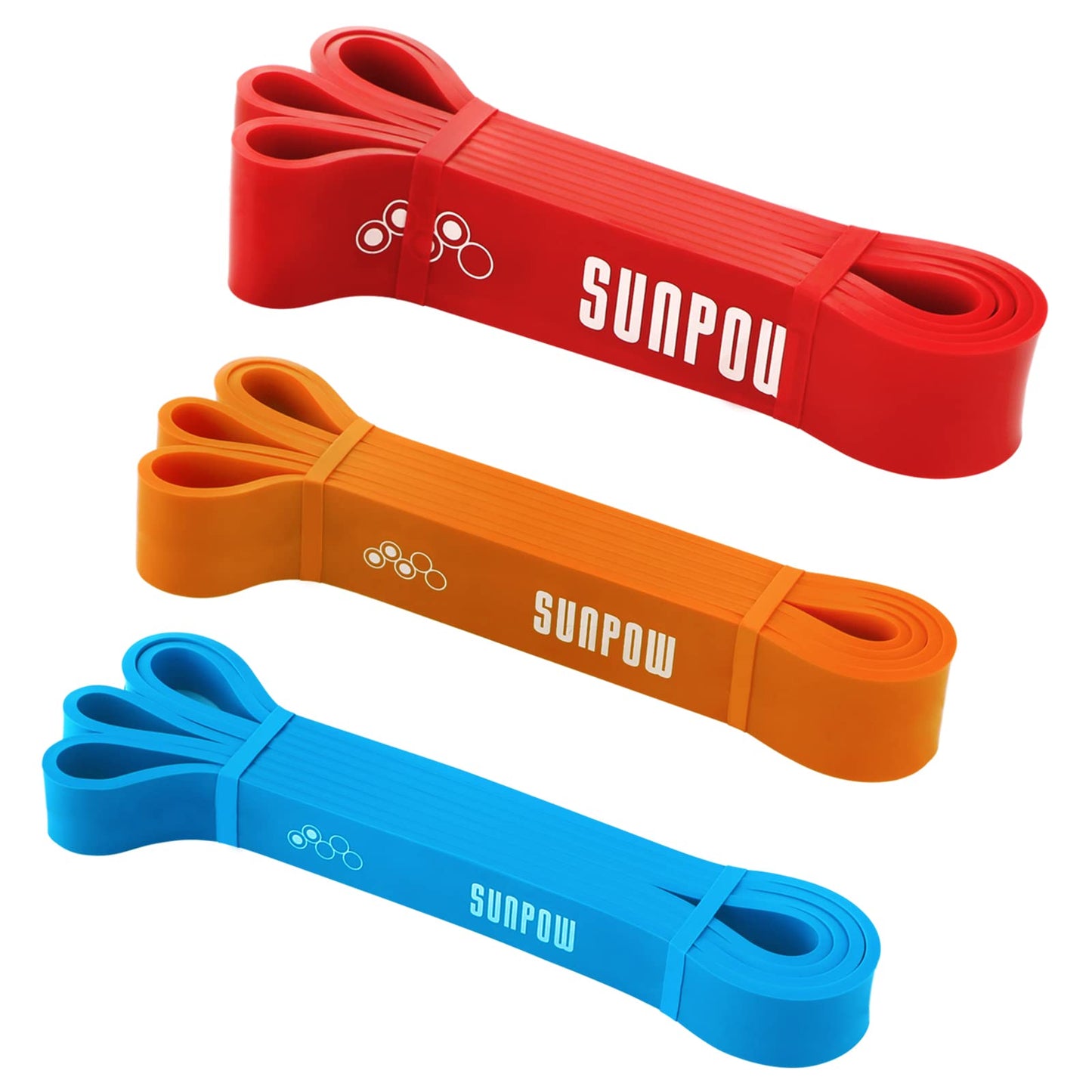 SUNPOW Pull Up Assistance Bands - Set of 5 Resistance Heavy Duty Workout Exercise Stretch Fitness Bands Assist Set for Body, Instruction Guide and Carry Bag Included - My Store