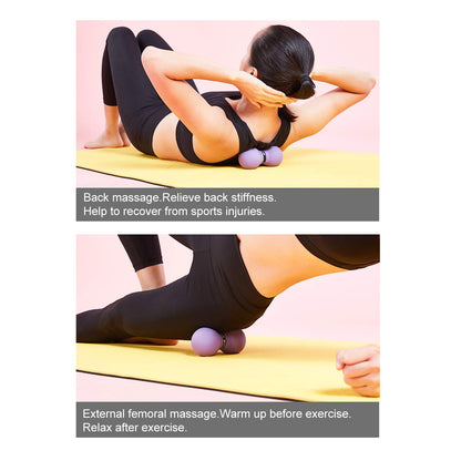 Double Lacrosse Massage Ball for Myofascial Release, SGS Certification, Massage Deep Tissue for Waist Back Feet, Trigger Point Therapy, Muscle Knots, Peanut Massage Ball for Muscle Pain - My Store