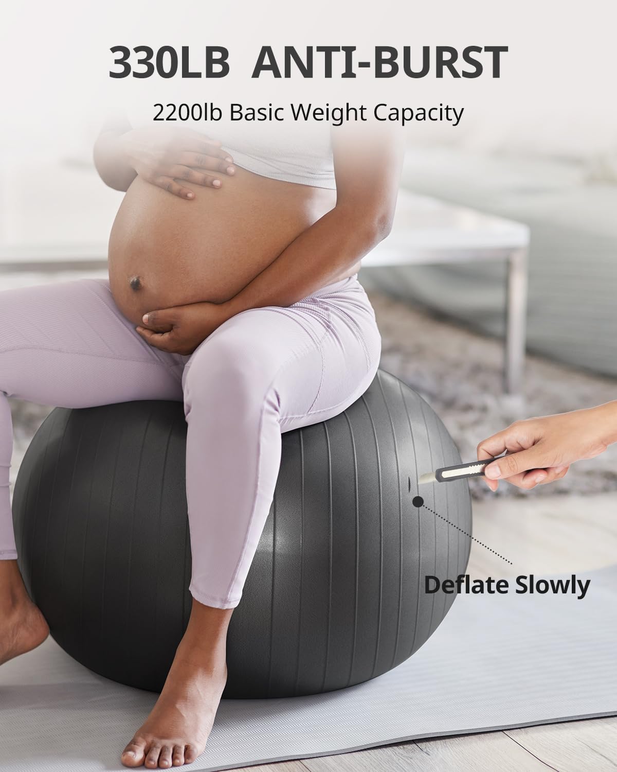 Trideer Extra Thick Yoga Ball Exercise Ball, 5 Sizes Gym Ball, Heavy Duty Ball Chair for Balance, Stability, Pregnancy, Quick Pump Included - My Store