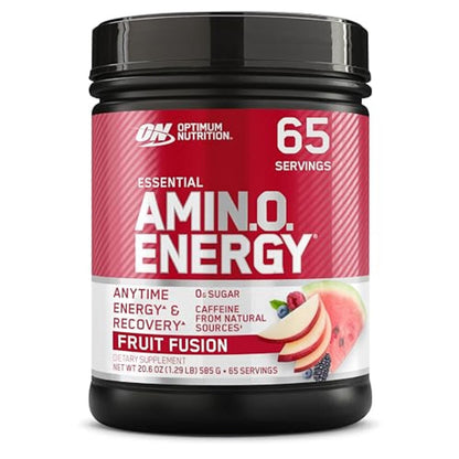 Optimum Nutrition Amino Energy - Pre Workout with Green Tea, BCAA, Amino Acids, Keto Friendly, Green Coffee Extract, Energy Powder - Concord Grape, 65 Servings (Packaging May Vary)