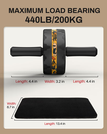 VINSGUIR Ab Roller Wheel, Abs & Core Workout Equipment for Home Gym with Knee Pad Accessories, Abdominal Wheel for Full-body Strength Training - My Store