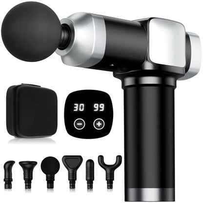 Deep Tissue Massage Gun, Portable Percussion Electric Muscle Massager for Pain Relief, Handheld Massagers with 30 Speeds & 6 Attachments for Back and Neck, Gifts for Men Women - My Store