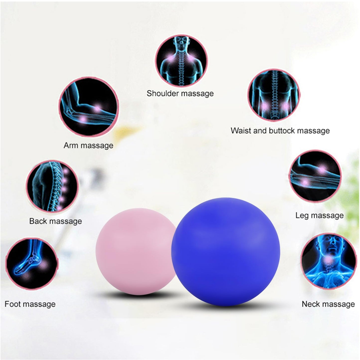 WOVTE Massage Lacrosse Ball for Sore Muscles, Shoulders, Neck, Back, Foot, Body, Deep Tissue, Trigger Point, Muscle Knots, Yoga and Myofascial Release (Blue) - My Store