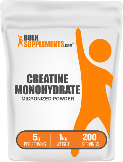 BulkSupplements.com Creatine Monohydrate Powder - Micronized Creatine Powder, Unflavored - Pure & Gluten Free, 5g per Serving, 500g (1.1 lbs) (Pack of 1) - My Store