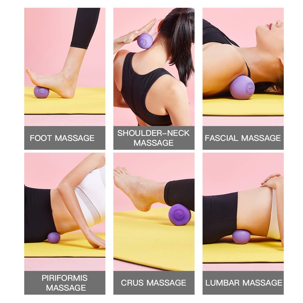 Massage Lacrosse Balls for Myofascial Release, SGS Certification, Massage Deep Tissue for Back and Shoulder, Trigger Point Therapy, Muscle Knots, Relieving Muscle Pain, Yoga Ball for Feet - My Store