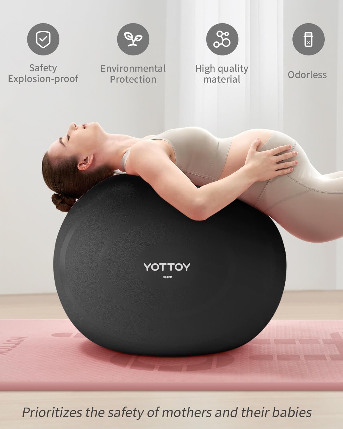 YOTTOY Anti-Burst Exercise Ball for Working Out, Yoga & Pregnancy, Extra Thick Workout Ball for Physical Therapy & Fitness - My Store