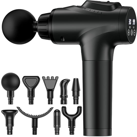 Massage Gun, Muscle Massage Gun for Athletes Handheld Electric Deep Tissue Back Massager, Percussion Massage Device for Pain Relief with 30 Speed Levels 9 Heads - My Store