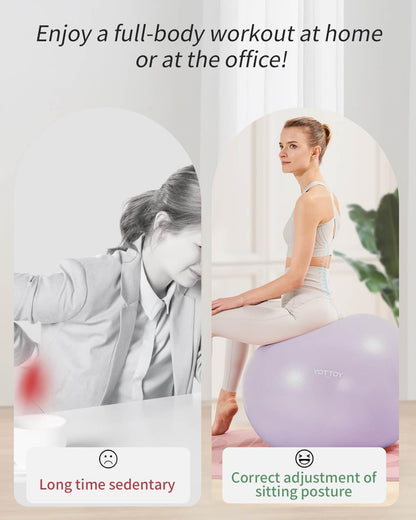 YOTTOY Anti-Burst Exercise Ball for Working Out, Yoga & Pregnancy, Extra Thick Workout Ball for Physical Therapy & Fitness - My Store