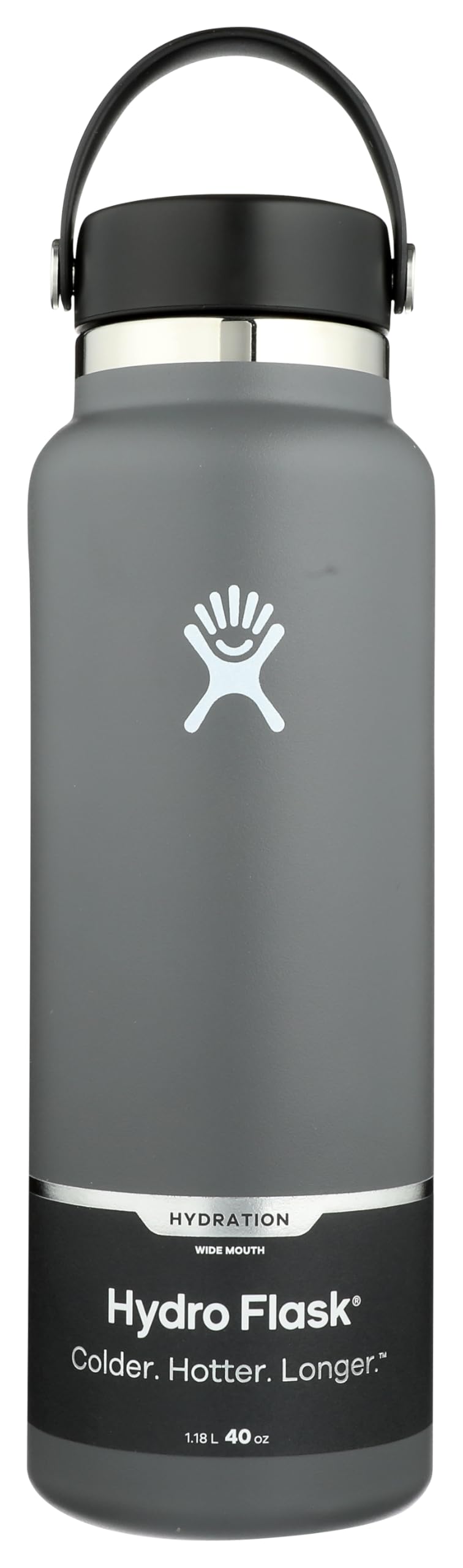 Hydro Flask Water Bottle - Insulated Stainless Steel - Wide Mouth Flex Lid, Non Spill, Leakproof and Refillable in 32 Oz Stone Gray