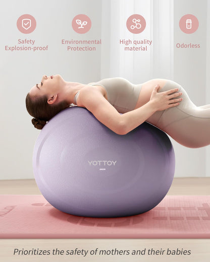 YOTTOY Anti-Burst Exercise Ball for Working Out, Yoga & Pregnancy, Extra Thick Workout Ball for Physical Therapy & Fitness - My Store