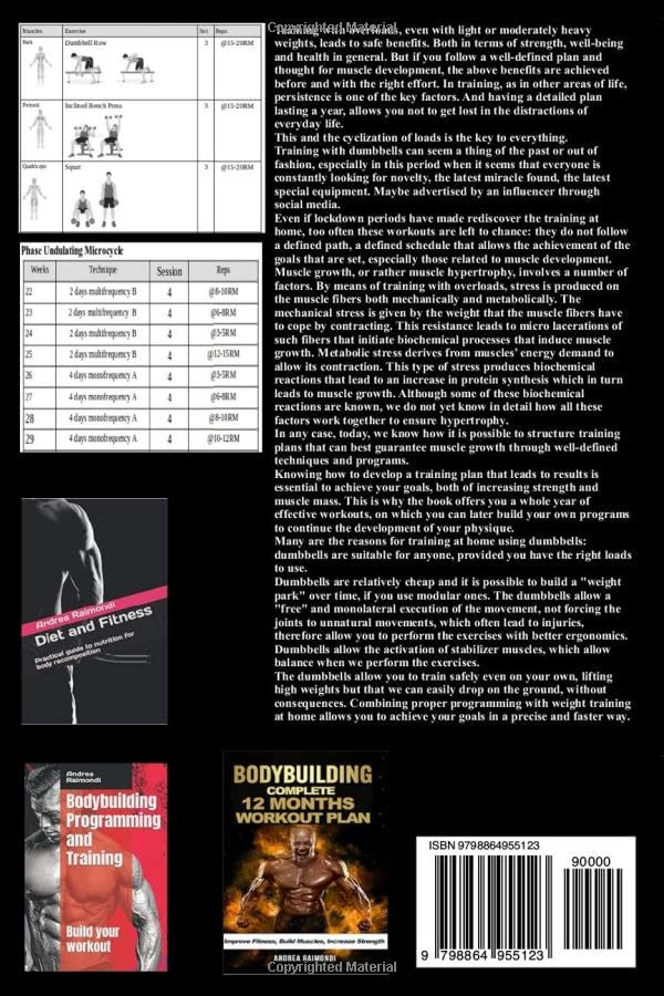 Bodybuilding Dumbbell Home Training: Workouts For A Whole Year Building Muscle and Increase Strength - My Store