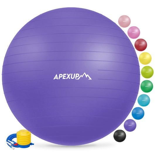 APEXUP Yoga & Pilates Ball - Anti Slip Heavy Duty Gym Ball for Fitness, Balance & Core Workout - My Store