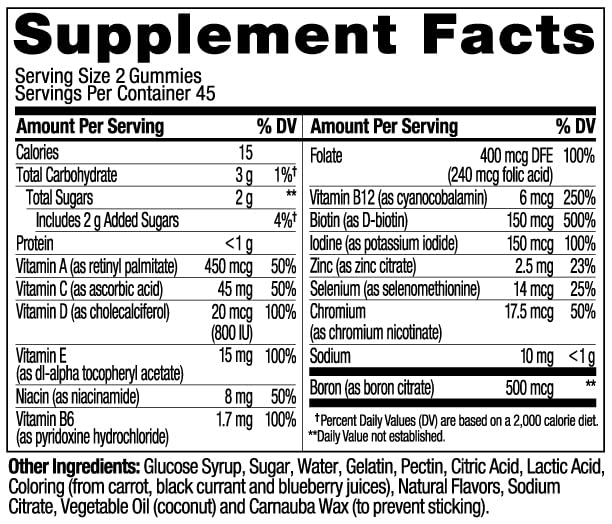 OLLY Women's Multivitamin Gummy, Vitamins A, D, C, E, Biotin, Folic Acid, Adult Chewable Vitamin, Berry Flavor, 45 Day Supply - 90 Count - My Store