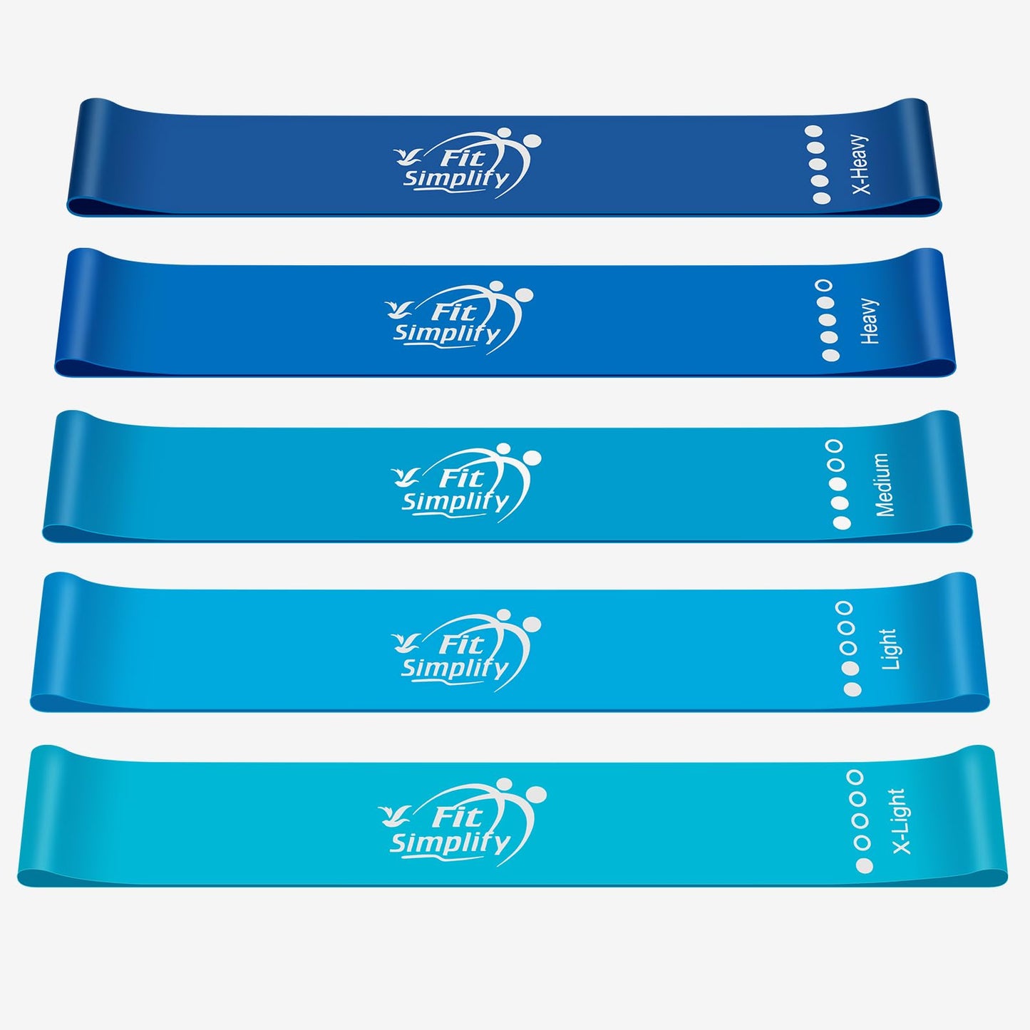 Fit Simplify Resistance Loop Exercise Bands with Instruction Guide and Carry Bag, Set of 5 - My Store