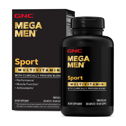Mega Men Sport Multivitamin Caplets, Athletic Performance Nutrition, Muscle Function, Clinically Proven to Feel Better, Antioxidants, B Vitamins, Energy Production, Timed Release, 90 ct, 45 svgs