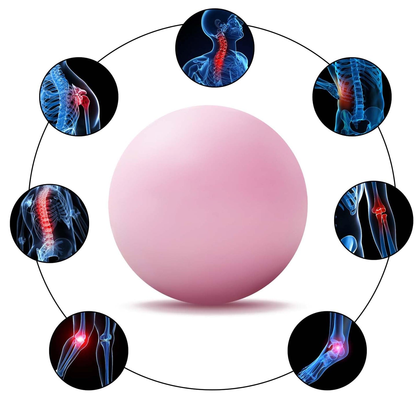 WOVTE Massage Lacrosse Ball for Sore Muscles, Shoulders, Neck, Back, Foot, Body, Deep Tissue, Trigger Point, Muscle Knots, Yoga and Myofascial Release (Blue) - My Store