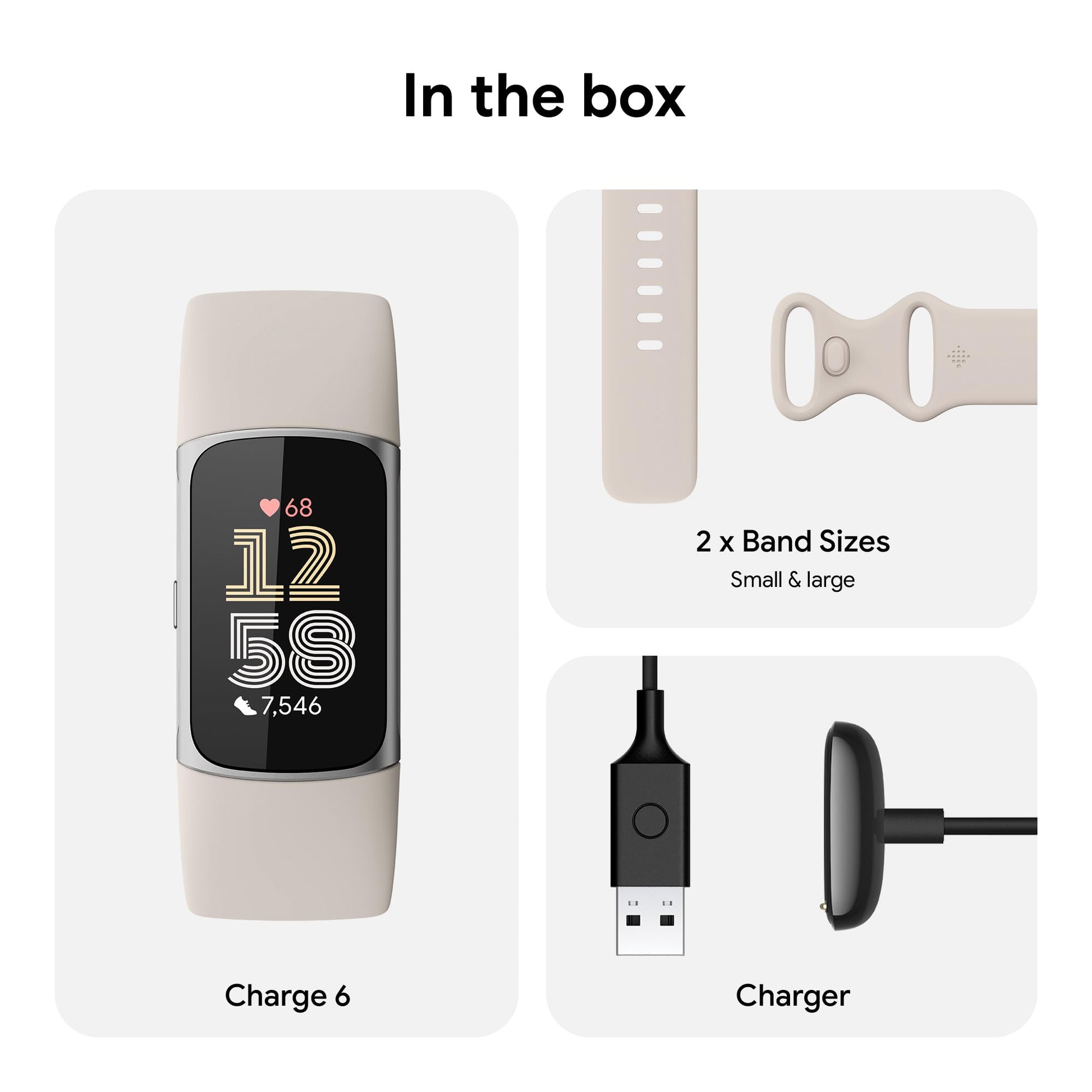 Fitbit Charge 6 Fitness Tracker with Google apps, Heart Rate on Exercise Equipment, 6-Months Premium Membership Included, GPS, Health Tools and More, Obsidian/Black, One Size (S & L Bands Included) - My Store