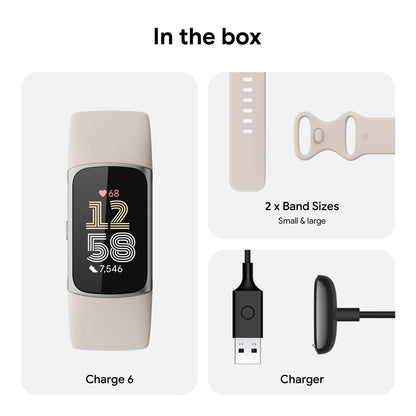 Fitbit Charge 6 Fitness Tracker with Google apps, Heart Rate on Exercise Equipment, 6-Months Premium Membership Included, GPS, Health Tools and More, Obsidian/Black, One Size (S & L Bands Included) - My Store