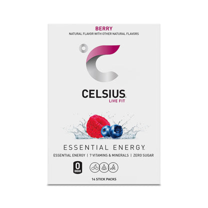 CELSIUS On-the-Go Powder Stick Zero Sugar (14 Sticks per Pack), Orange, 2.60 Oz