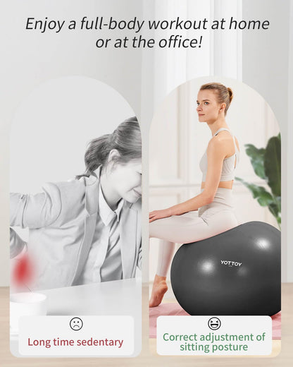 YOTTOY Anti-Burst Exercise Ball for Working Out, Yoga & Pregnancy, Extra Thick Workout Ball for Physical Therapy & Fitness - My Store