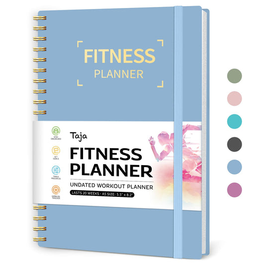 Fitness Workout Journal for Women & Men, A5(5.5" x 8.2") Workout Log Book Planner for Tracking, Progress, and Achieving Your Wellness Goals - Green - My Store