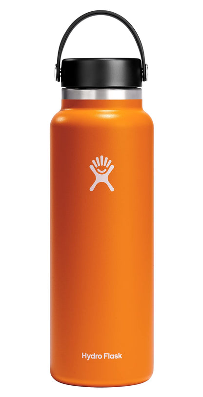 Hydro Flask Water Bottle - Insulated Stainless Steel - Wide Mouth Flex Lid, Non Spill, Leakproof and Refillable in 32 Oz Stone Gray