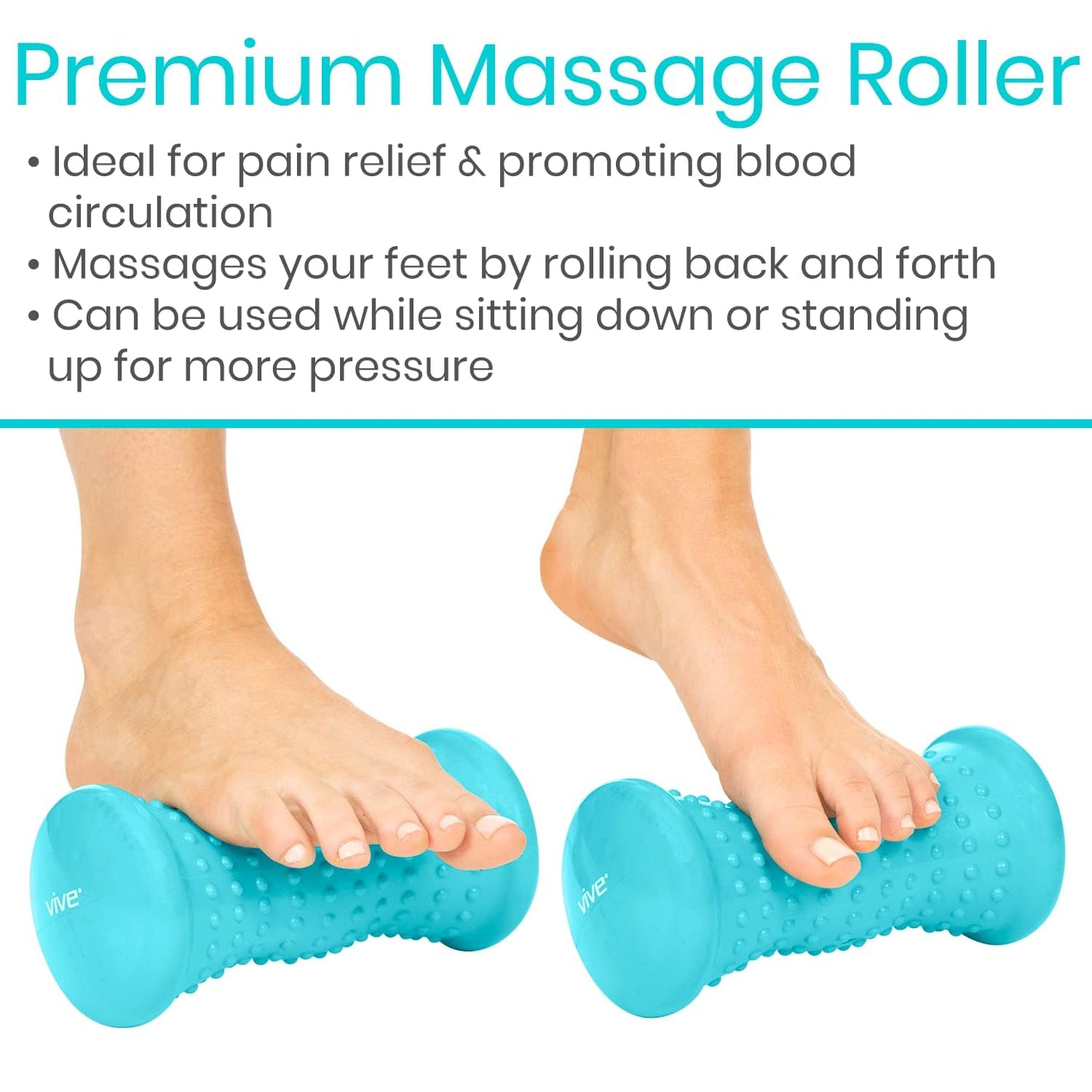 Vive Massage Ball Set (4 Piece) - Plantar Fasciitis Relief Foot Pain Hot Cold Therapy - Heel Spur, Sore Muscle, Trigger Point, Back, Arm, Neck, Shoulder, Leg Circulation Roller - My Store
