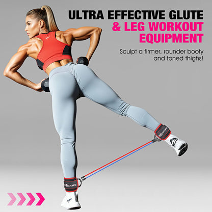 Ankle Resistance Bands with Cuffs, Ankle Bands for Working Out, Ankle Resistance Band for Leg, Booty Workout Equipment for Kickbacks Hip Fitness Training, Exercise Bands for Butt Lift Women - My Store