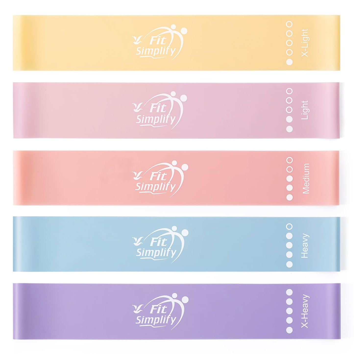 Fit Simplify Resistance Loop Exercise Bands with Instruction Guide and Carry Bag, Set of 5 - My Store