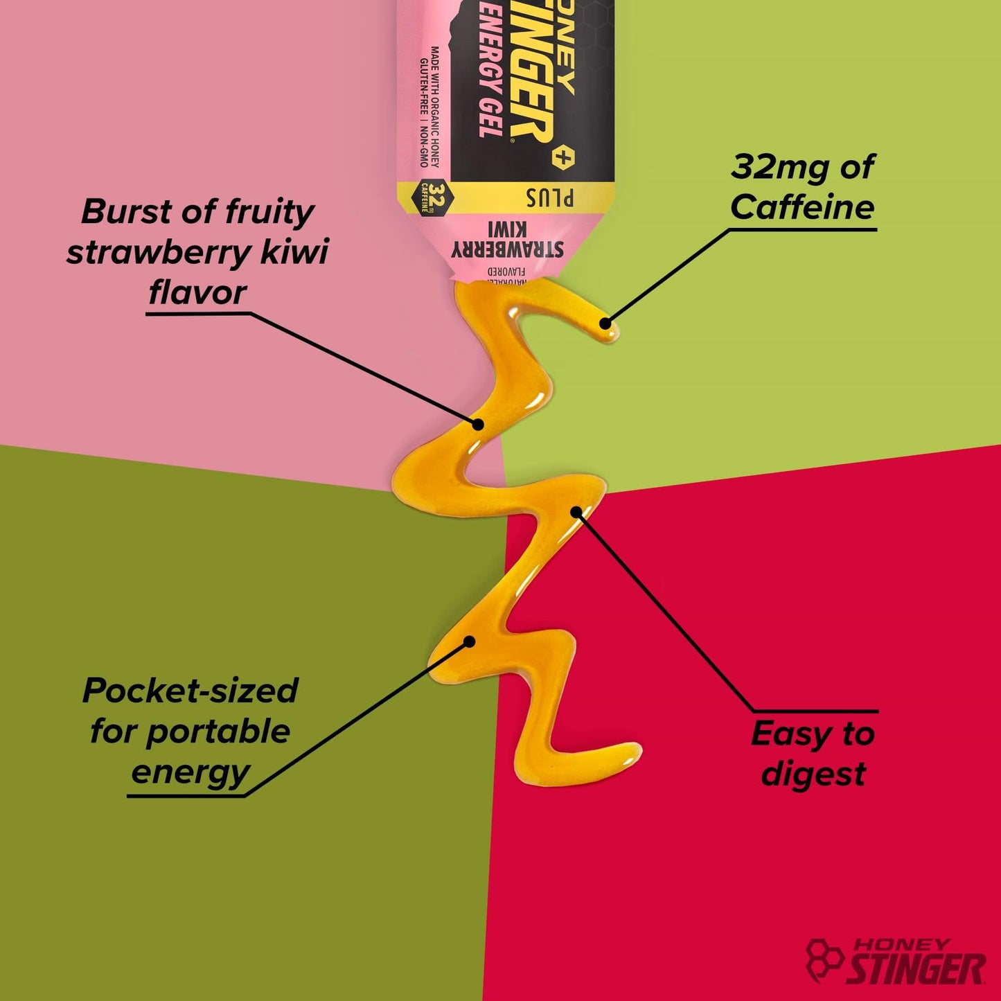 Honey Stinger Organic Fruit Smoothie Energy Gel, Gluten Free & Caffeine Free, for Exercise, Running and Performance, Sports Nutrition for Home & Gym, Pre and Mid Workout, 12 Pack, 13.2 Ounce