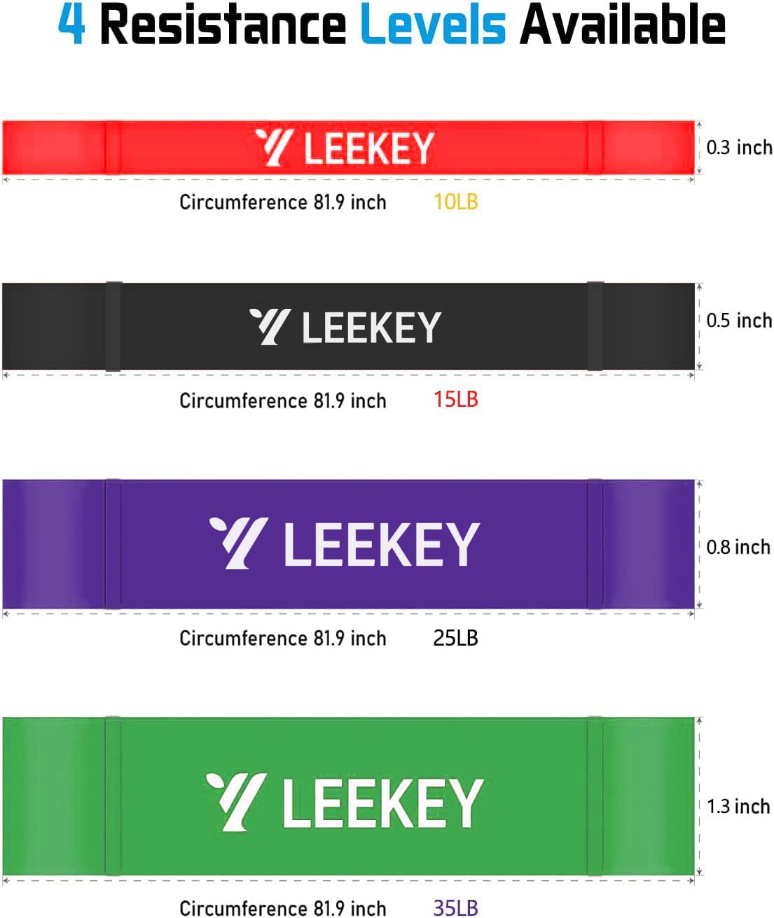 LEEKEY Resistance Bands Set for Pull-Up Assistance & Full-Body Training, Multi-Level Exercise Bands with Bag for Home Workouts, Physical Therapy, Strength Training (Men/Women) - My Store