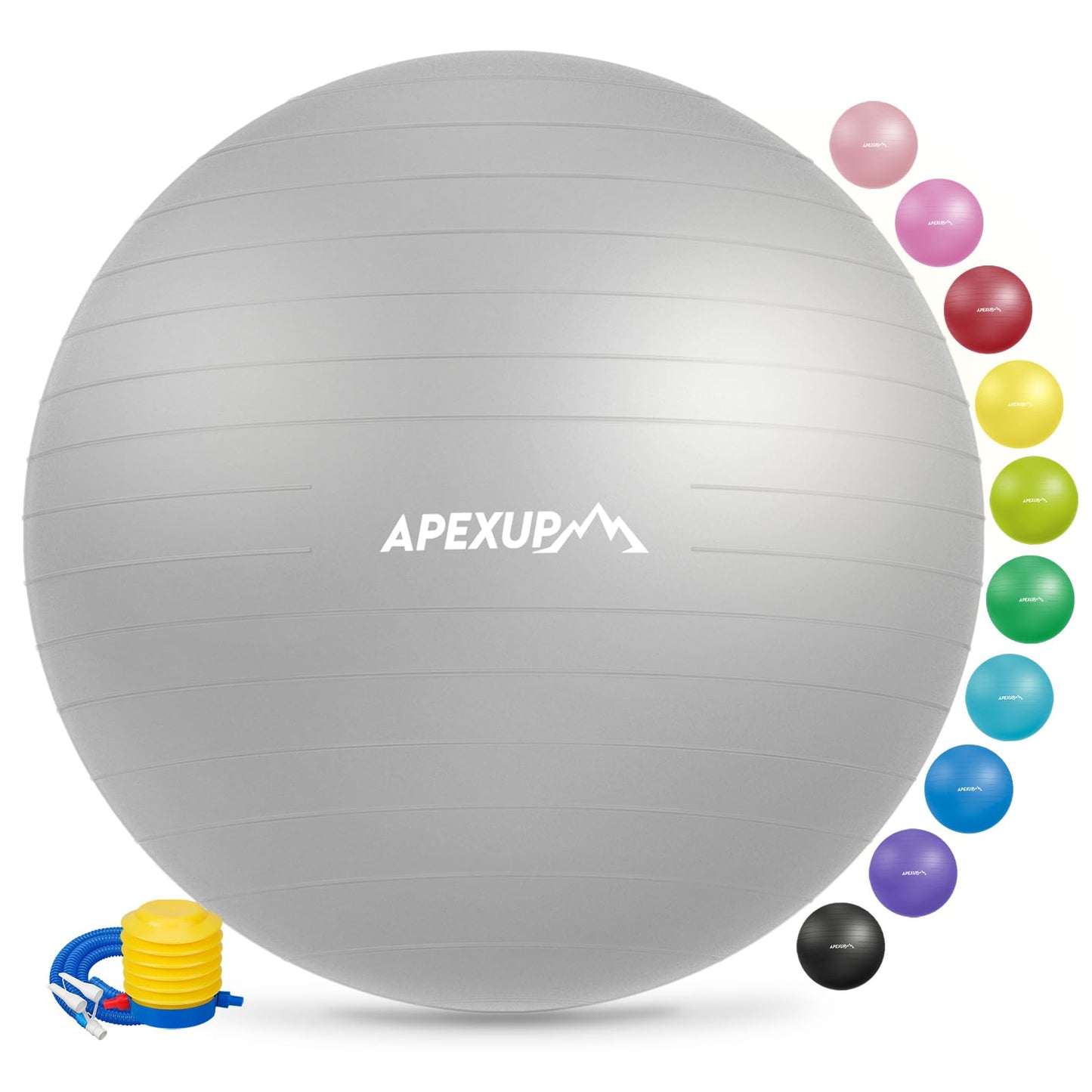 APEXUP Yoga & Pilates Ball - Anti Slip Heavy Duty Gym Ball for Fitness, Balance & Core Workout - My Store