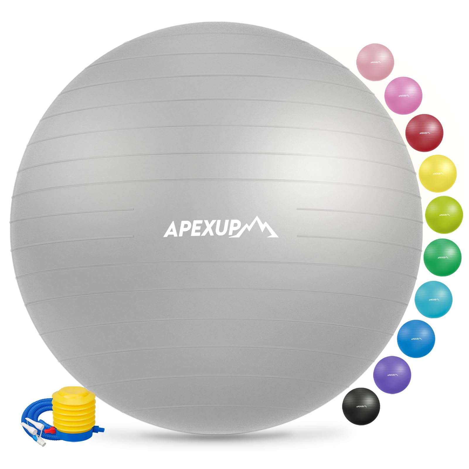 APEXUP Yoga & Pilates Ball - Anti Slip Heavy Duty Gym Ball for Fitness, Balance & Core Workout - My Store