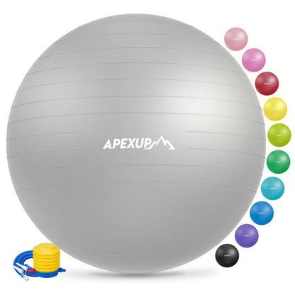 APEXUP Yoga & Pilates Ball - Anti Slip Heavy Duty Gym Ball for Fitness, Balance & Core Workout - My Store