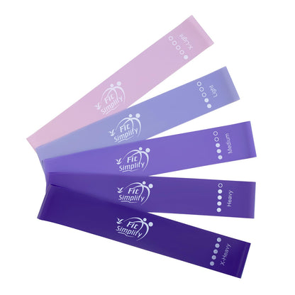 Fit Simplify Resistance Loop Exercise Bands with Instruction Guide and Carry Bag, Set of 5 - My Store