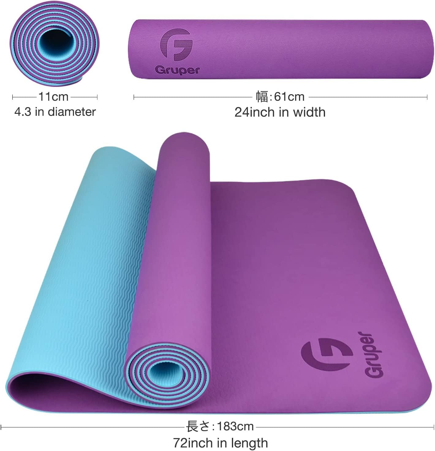 Yoga Mat Non Slip, Eco Friendly Fitness Exercise Mat with Carrying Strap,Pro Yoga Mats for Women,Workout Mats for Home, Pilates and Floor Exercises - My Store
