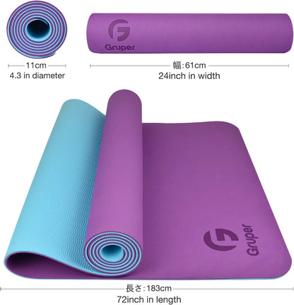 Yoga Mat Non Slip, Eco Friendly Fitness Exercise Mat with Carrying Strap,Pro Yoga Mats for Women,Workout Mats for Home, Pilates and Floor Exercises - My Store